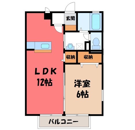 宇都宮駅 バス17分  戸祭四丁目下車：停歩4分 1階の物件間取画像